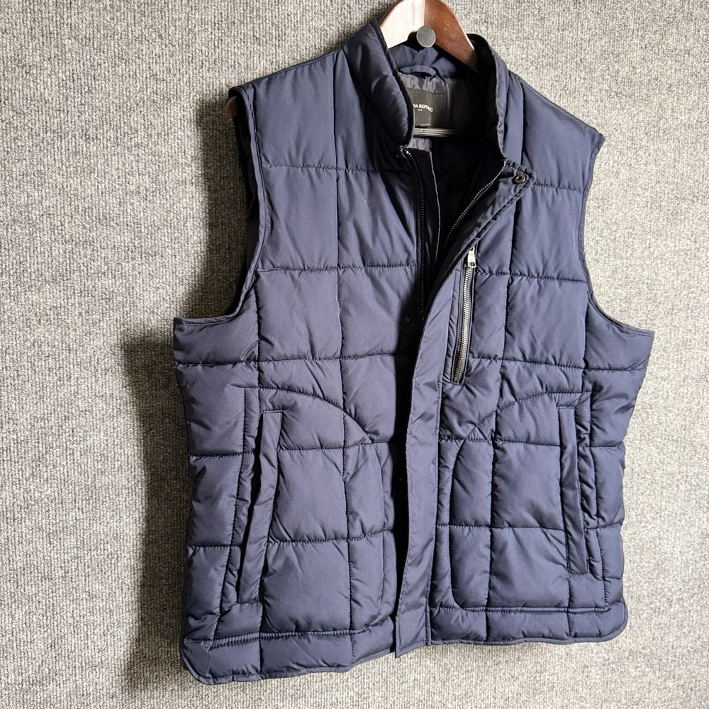 Banana Republic‎ Mens L Navy Quilted Puffer Vest Heritage Athleisure Gorpcore